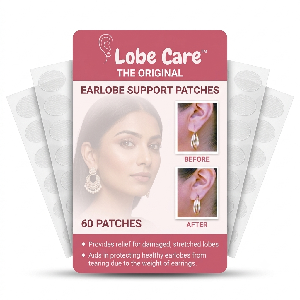 LobeCare™ (60 Patches) The ORIGINAL Ear Lobe Support Patches for Pierced Ears
